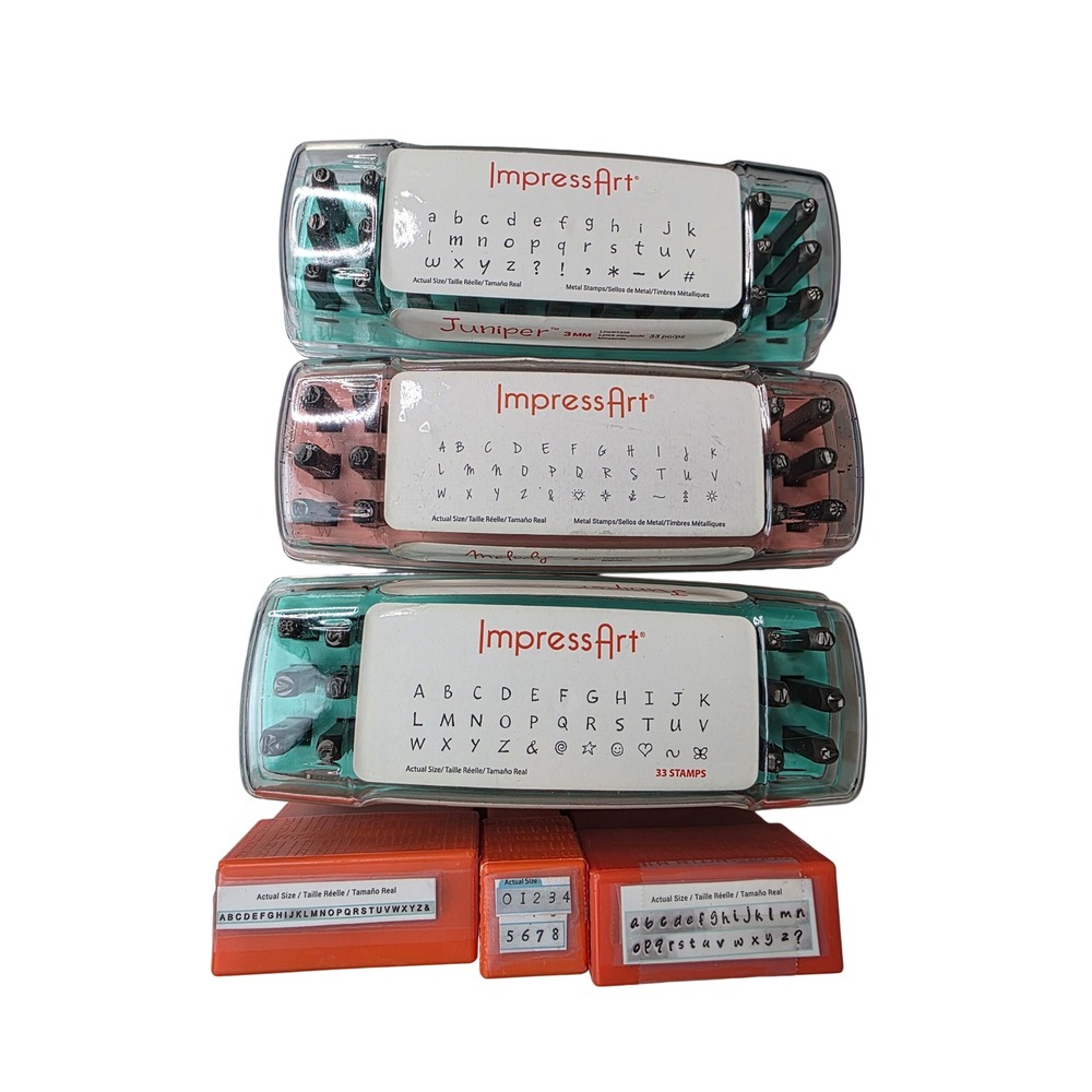 ImpressArt Metal Stamping Kit Bundle Juniper Melody Fonts Numbers 6 Sets Lot B3